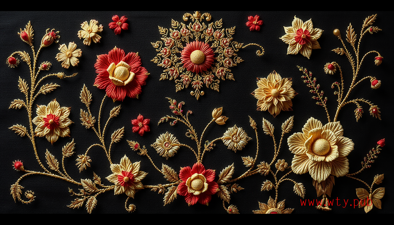 精巧刺绣：独特的古典韵味。