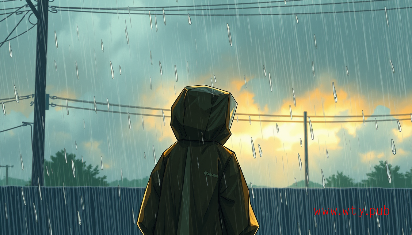 雨落风起时，我有风衣暖心守护。