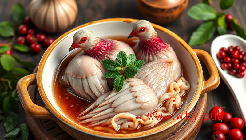 枸杞蒸乳鸽，滋补养生食谱，红绿相映，营养满分，一招学会的佳肴秘籍！